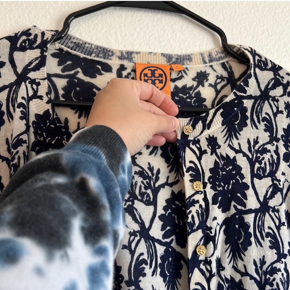 Tory Burch Floral Cardigan, Size S - Picture 4 of 9
